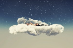 lies on a cloud